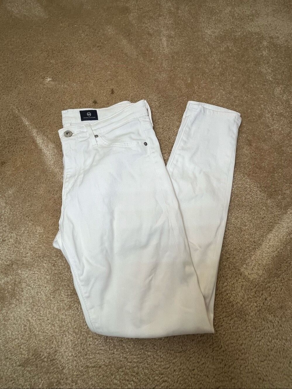 AG Adriano Goldschmied The Abbey Ankle White Super Skinny Mid Rise Jeans 26R